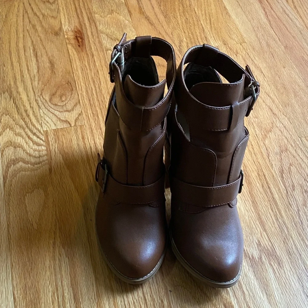 Call It Spring Brown Ankle Booties - Picture 2 of 4